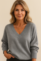 Beatrix Pull Cachemire Femme – Col V Élégant, Maille Douce & Chaleur Raffinée