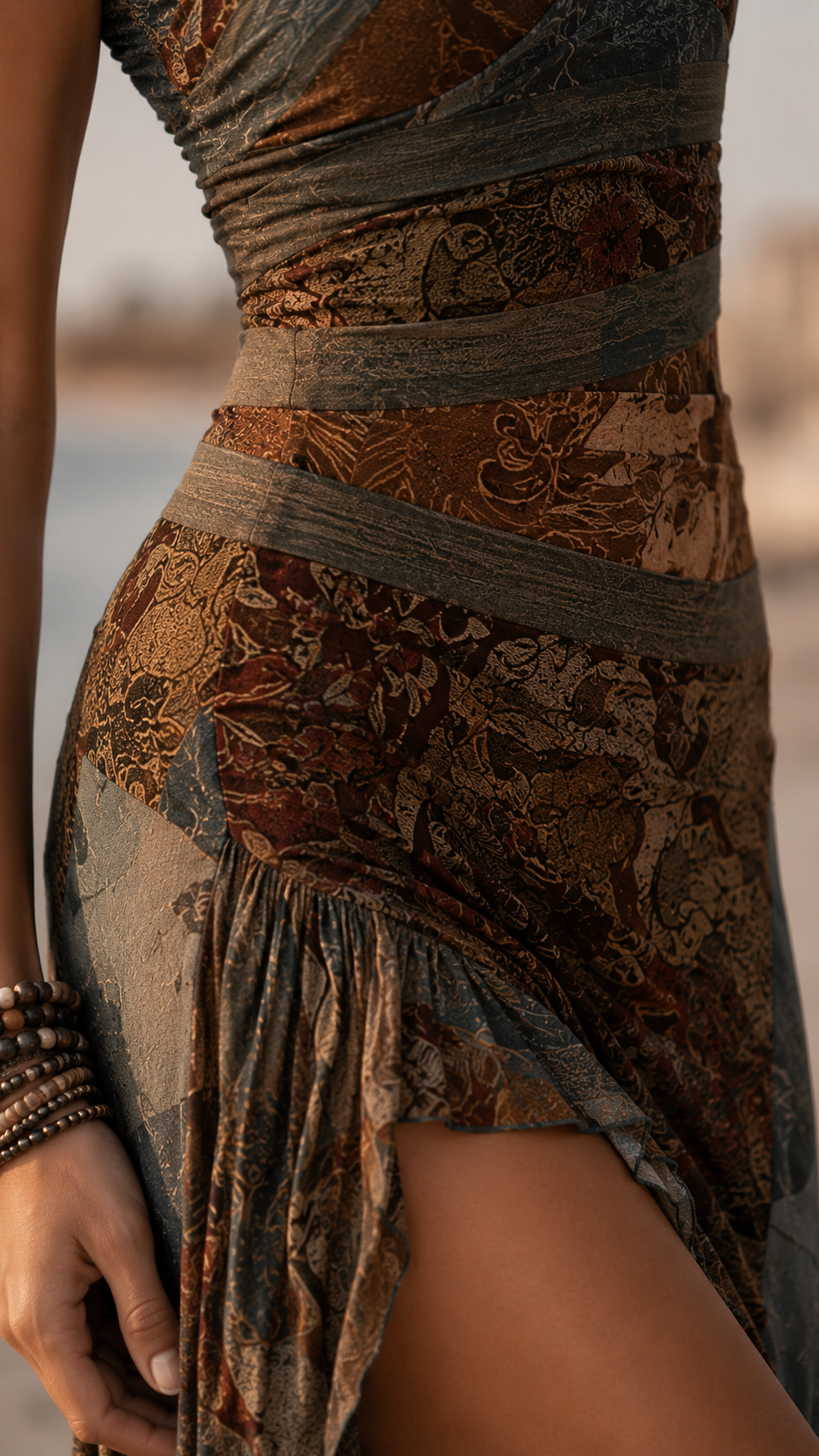 Mireia Robe Asymétrique Femme – Robe Bohème Chic à Imprimé Artistique