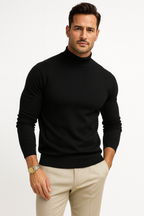 Étienne Pull Col Roulé Homme – Maille Douce, Coupe Ajustée & Style Élégant