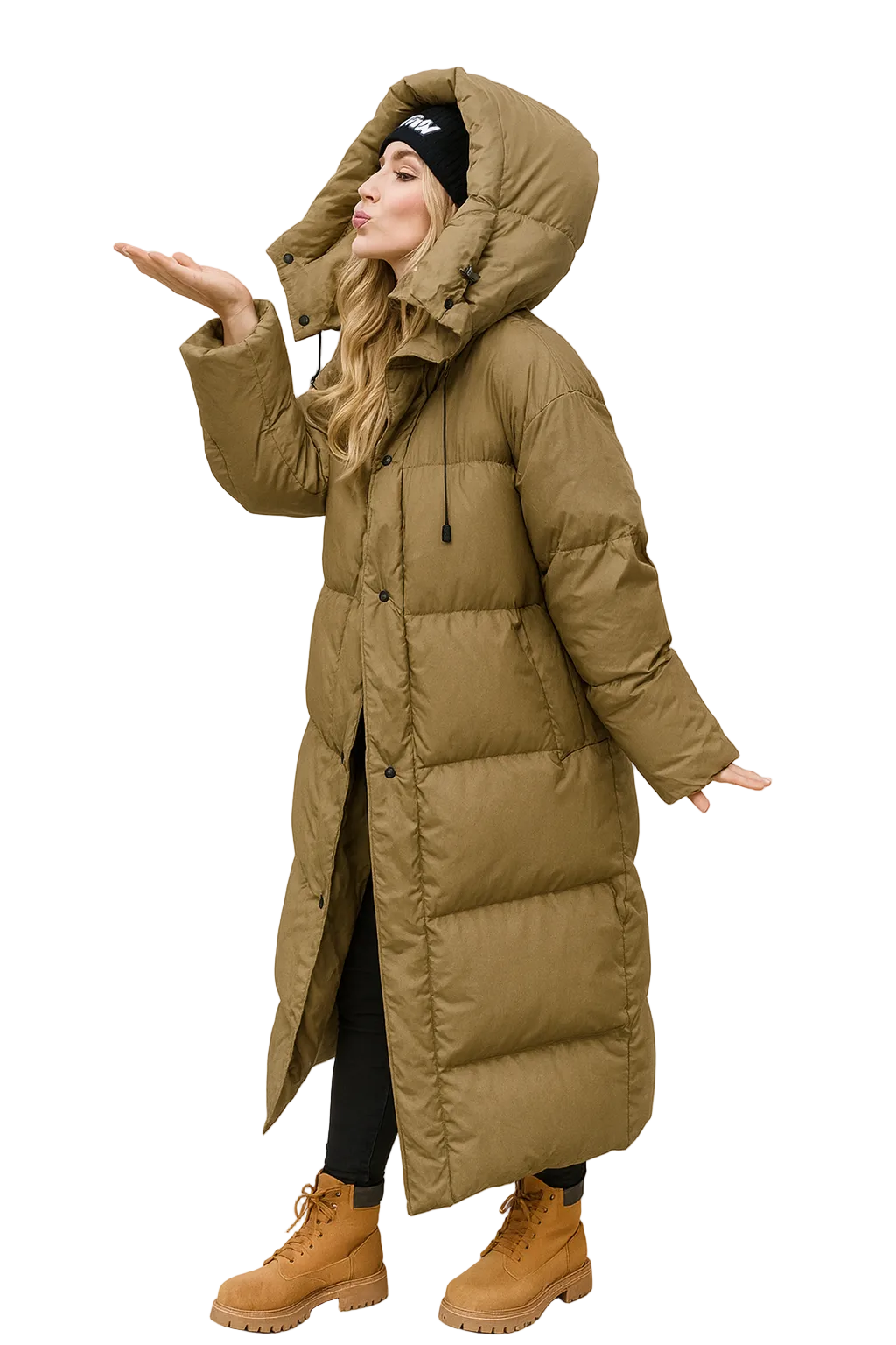 Emerson Doudoune Longue Femme – Manteau Puffer Oversize à Capuche avec Isolation Chaude