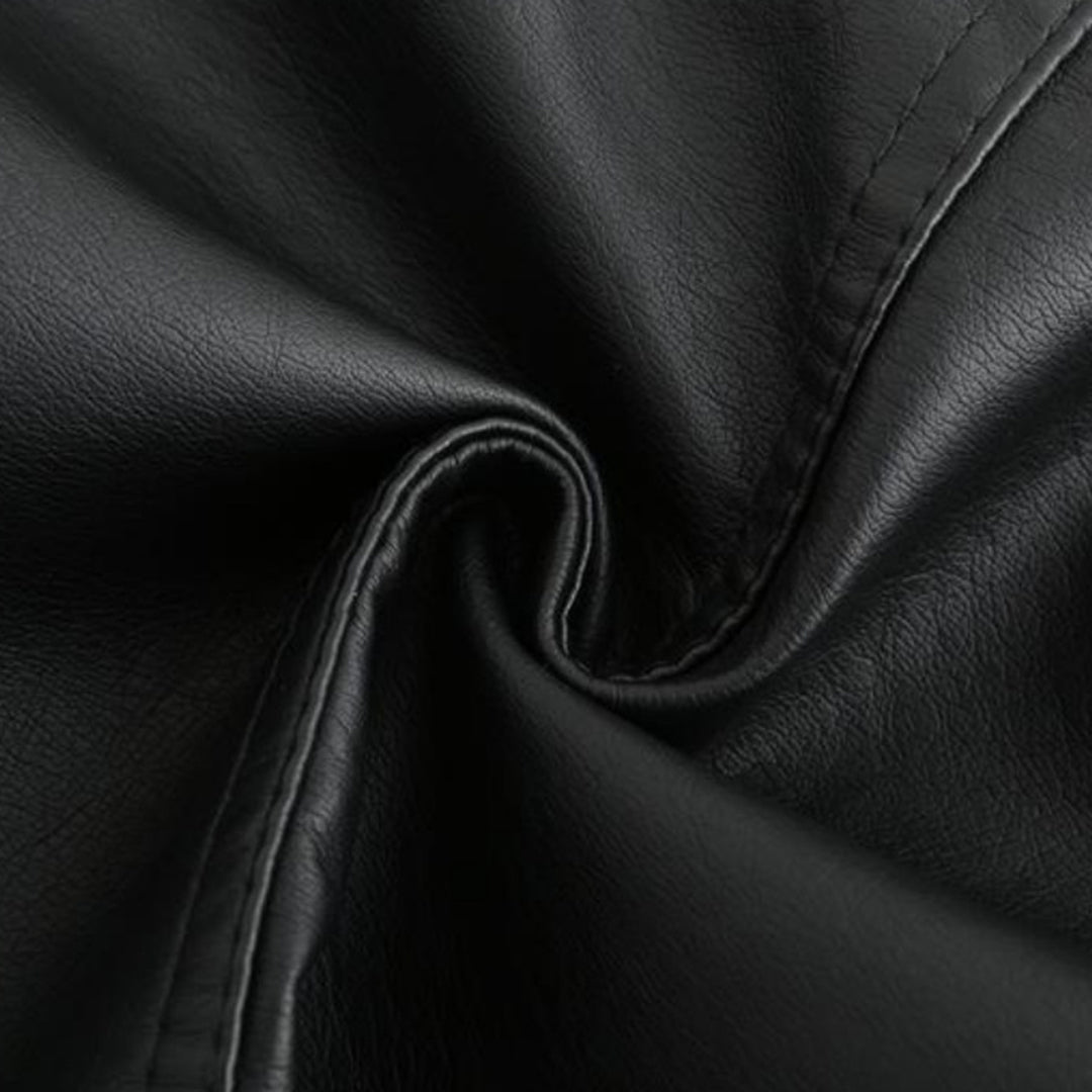 Freyja Veste Femme en Similicuir – Col Montant Élégant avec Fermetures Éclair Modernes