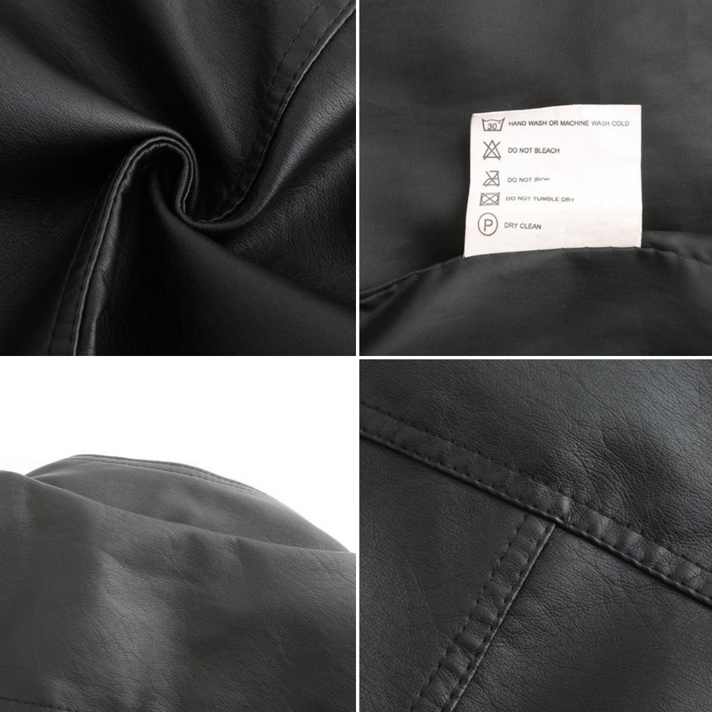 Freyja Veste Femme en Similicuir – Col Montant Élégant avec Fermetures Éclair Modernes