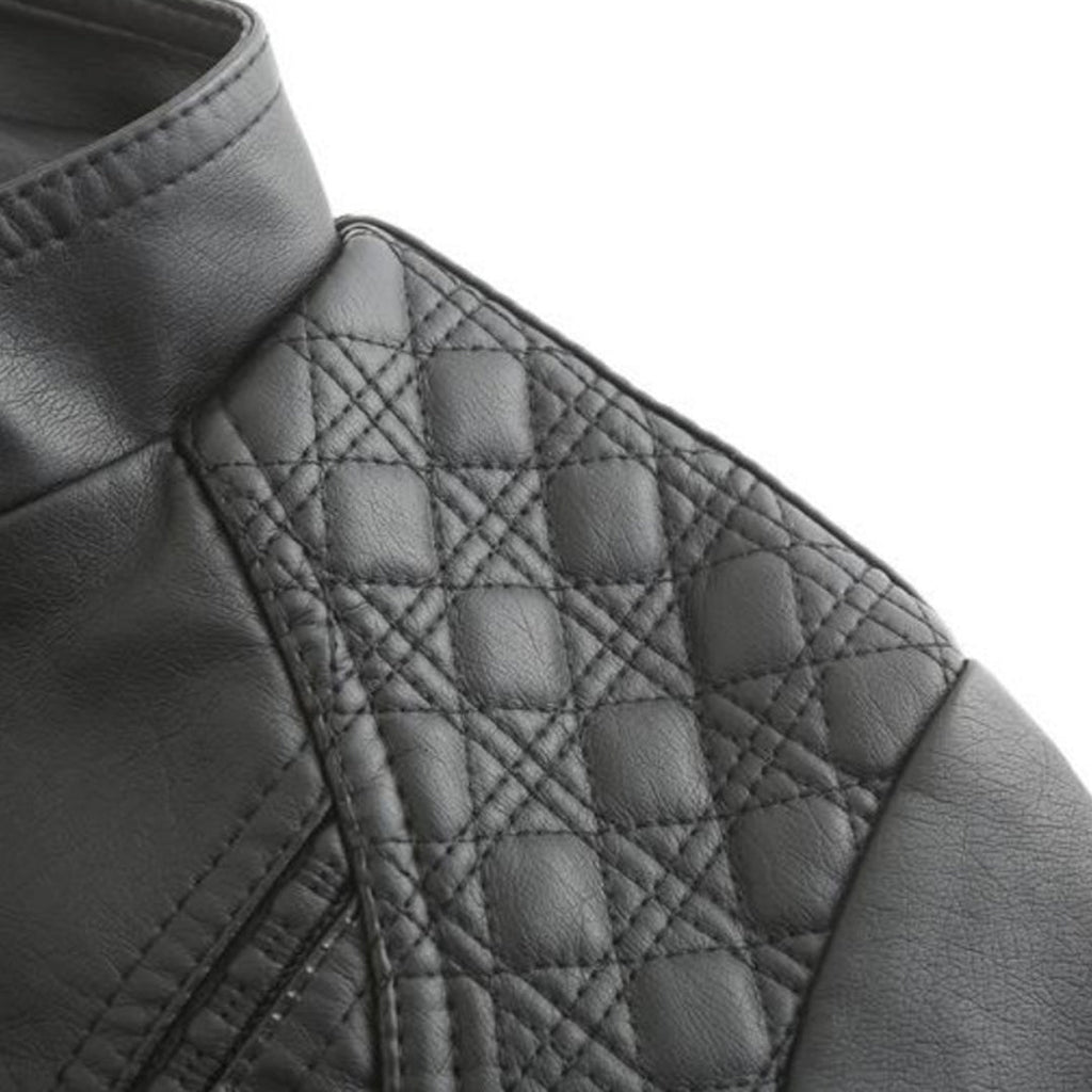 Freyja Veste Femme en Similicuir – Col Montant Élégant avec Fermetures Éclair Modernes