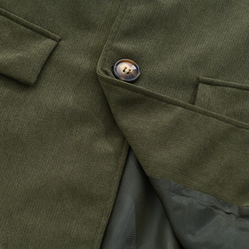 Matteo Manteau Homme – Manteau en Velours Côtelé avec Col Montant Élégant