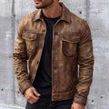 Lucien Veste Homme Vintage – Effet Cuir, Poches Poitrine & Style Intemporel