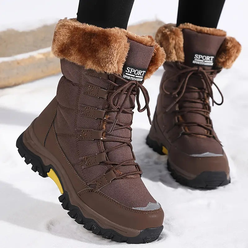 Bailey Bottes d’Hiver Femme – Bottines Chaudes à Lacets avec Doublure Douce