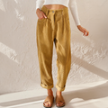Colette Pantalon Femme en Velours Côtelé – Taille Haute avec Coupe Ample Élégante