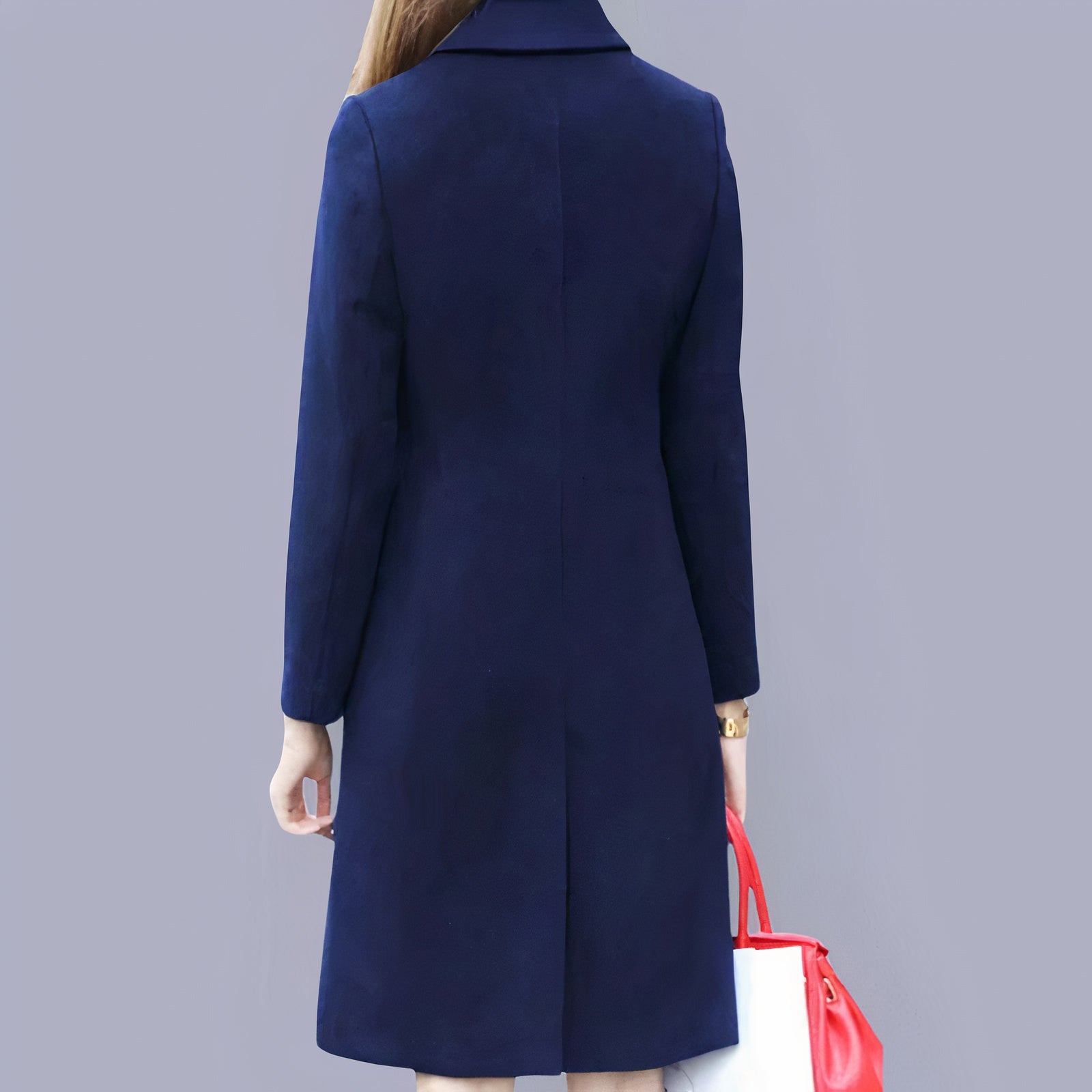 Dakota Manteau Femme – Manteau Long Élégant à Boutons avec Col Raffiné