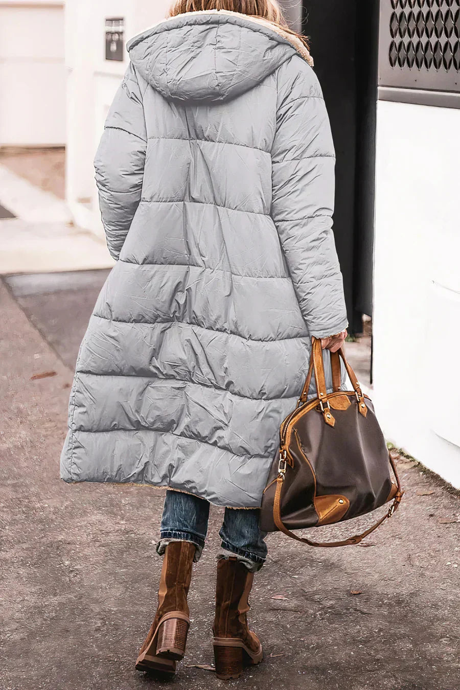 Evelyn Manteau Femme – Manteau Réversible Chaud avec Doublure Douce