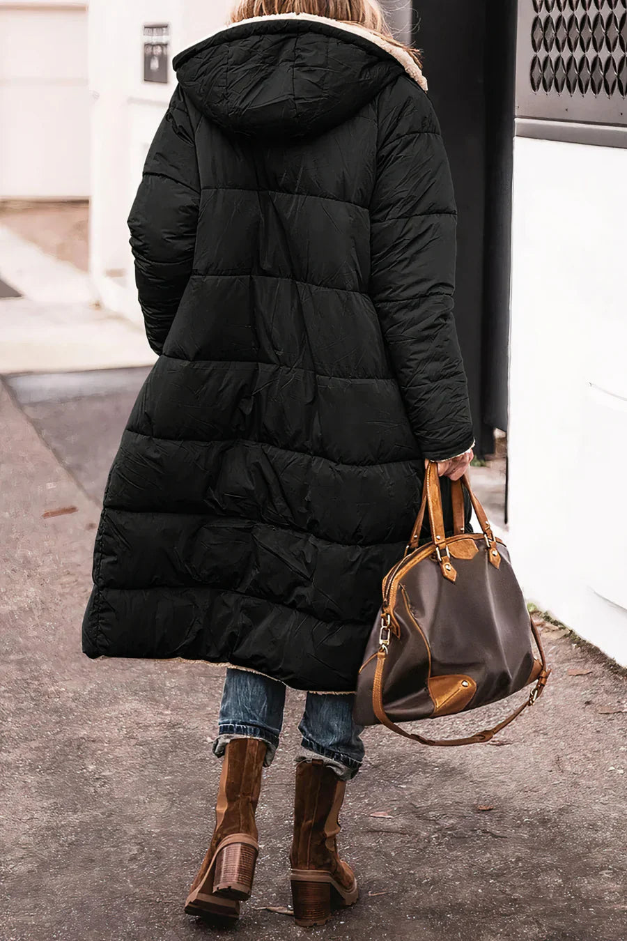 Evelyn Manteau Femme – Manteau Réversible Chaud avec Doublure Douce