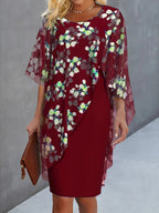 Abito in Chiffon Lauren da Donna – Abito Floreale Elegante con Taglio Fluido e Velo Leggero  