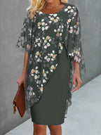 Abito in Chiffon Lauren da Donna – Abito Floreale Elegante con Taglio Fluido e Velo Leggero  