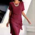Vestido midi Élodiane para mujer – Chifón ligero, diseño en capas y corte elegante