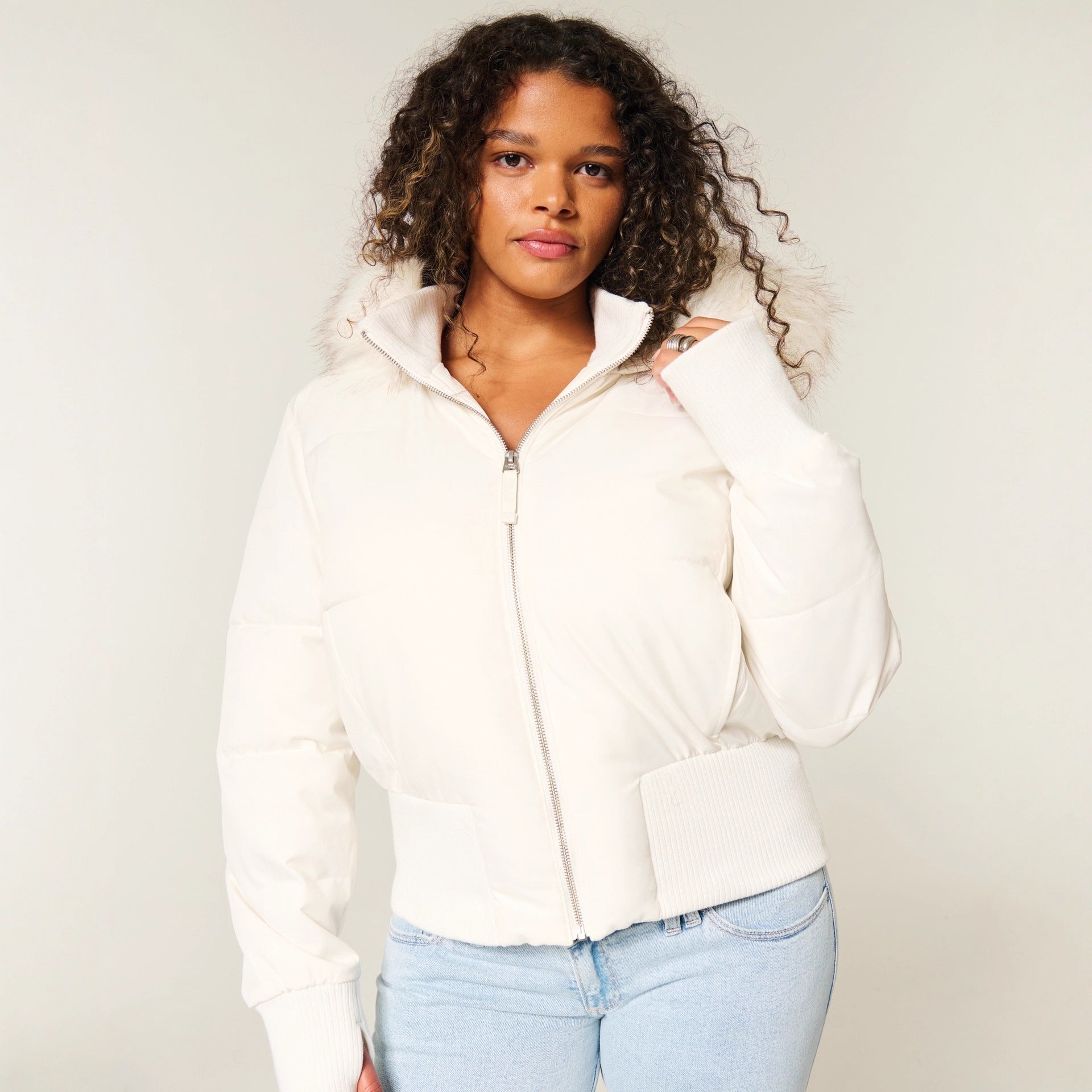 Morgan Manteau Hiver Femme – Veste Matelassée avec Capuche Amovible et Bordure en Fausse Fourrure