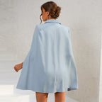 Maristelle Robe Blazer Femme – Robe Élégante avec Cape, Ceinture et Boutonnage Croisé