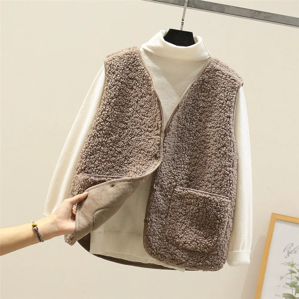 Riley Gilet Femme Sans Manches – Sherpa Doux, Poches Pratiques & Coupe Confortable
