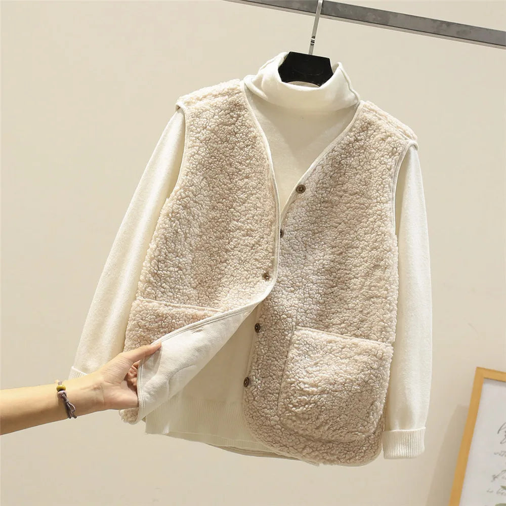 Riley Gilet Femme Sans Manches – Sherpa Doux, Poches Pratiques & Coupe Confortable