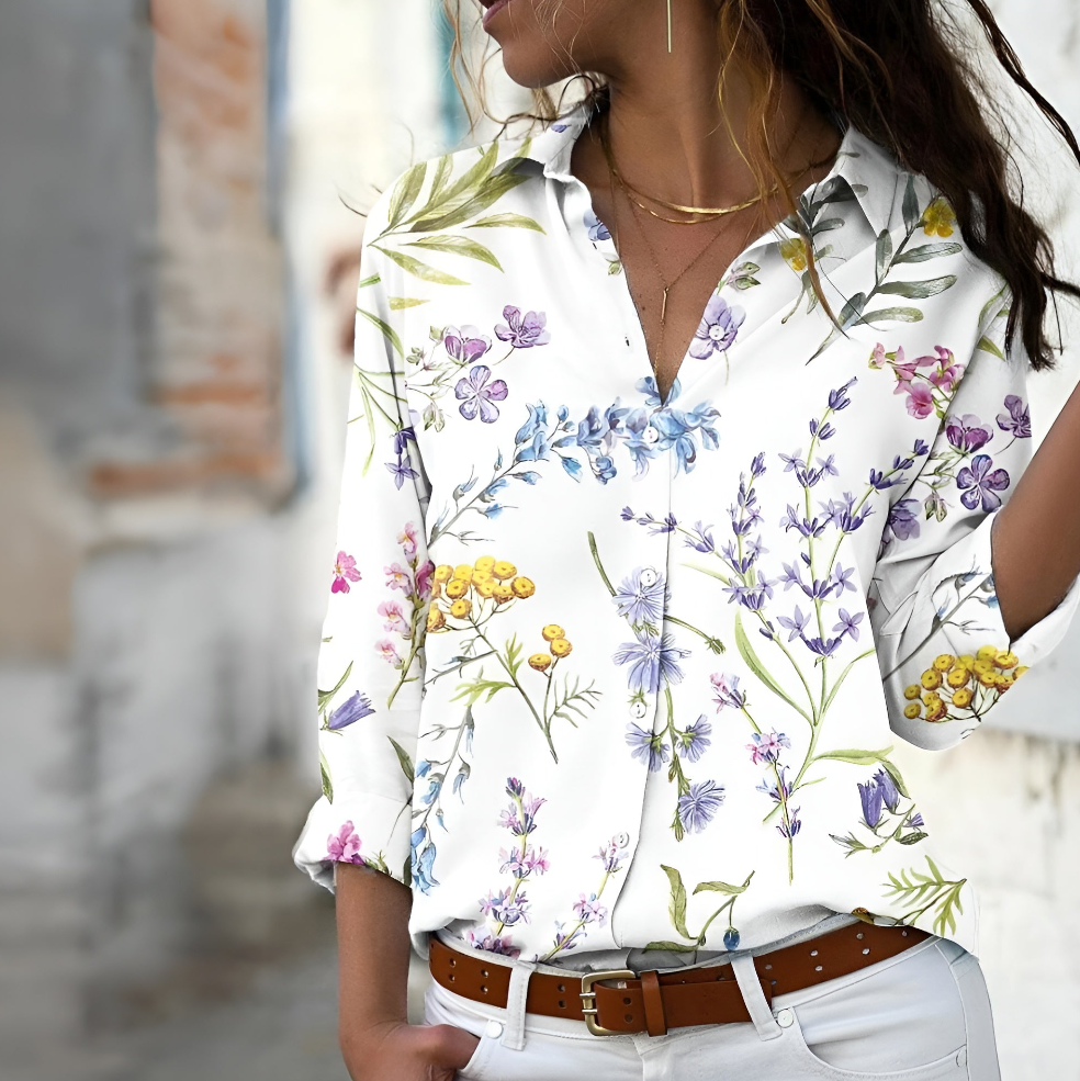 Ava Blouse Femme – Blouse Légère à Imprimé Floral avec Coupe Ample
