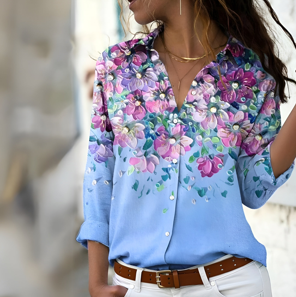 Ava Blouse Femme – Blouse Légère à Imprimé Floral avec Coupe Ample