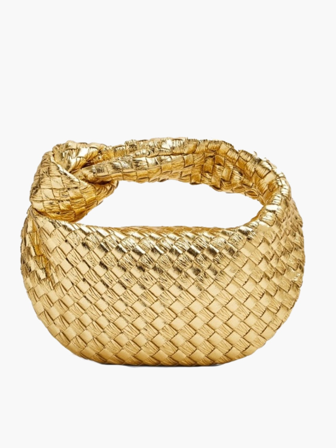 Brooklyn Sac Mini Tressé Femme – Sac Doré Élégant au Design Raffiné