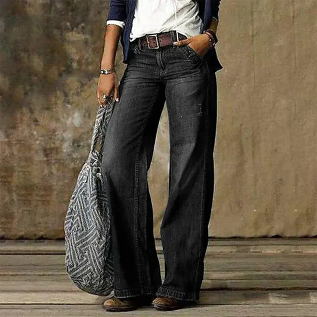 Carson Jean Femme – Jean Large Taille Basse au Style Vintage Décontracté