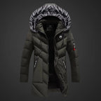 Bjorn Manteau Homme d’Hiver – Parka Matelassée à Capuche avec Finition Effet Fourrure