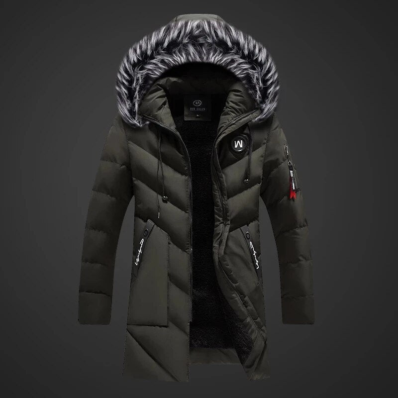 Bjorn Manteau Homme d’Hiver – Parka Matelassée à Capuche avec Finition Effet Fourrure
