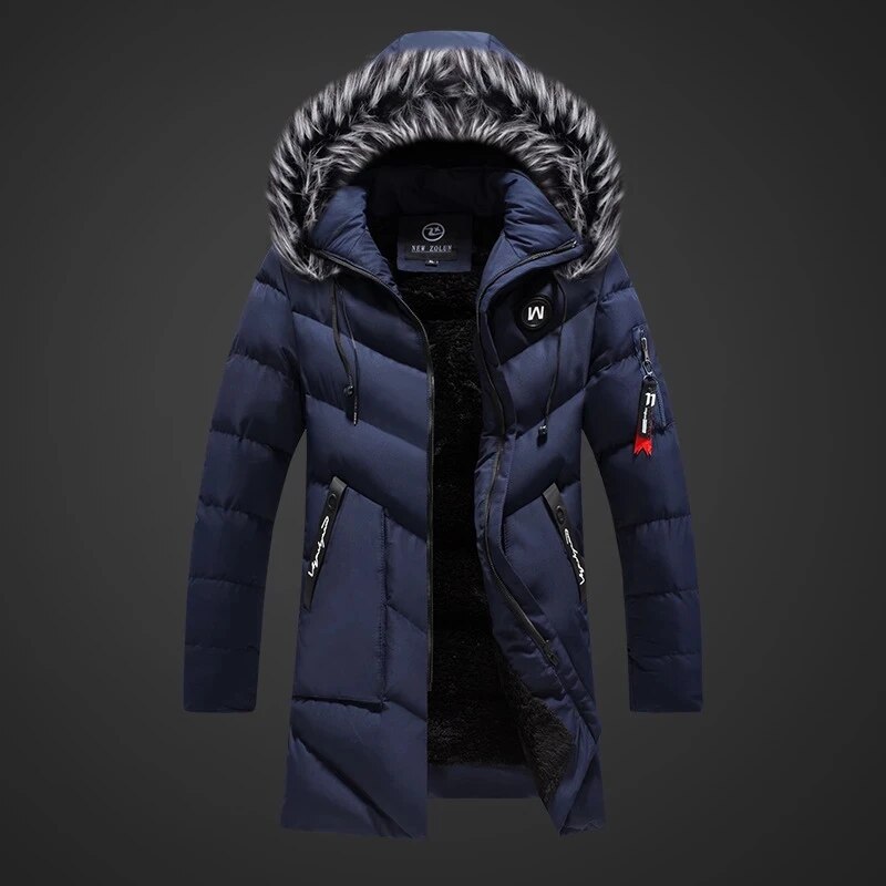 Bjorn Manteau Homme d’Hiver – Parka Matelassée à Capuche avec Finition Effet Fourrure