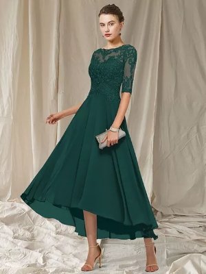 Celestine Robe de Soirée Femme – Dentelle Élégante, Jupe Fluide & Coupe Raffinée