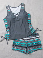 Tankini Fluido Aurore – Conjunto de Baño Elegante de Cintura Alta  