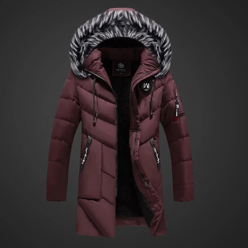 Bjorn Manteau Homme d’Hiver – Parka Matelassée à Capuche avec Finition Effet Fourrure