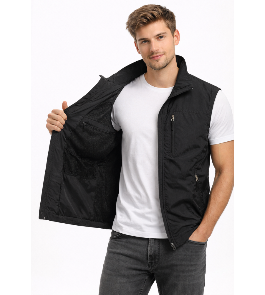Bastien Bodywarmer Homme – Gilet Outdoor avec Fermeture Zippée, Col Montant et Poches Fonctionnelles
