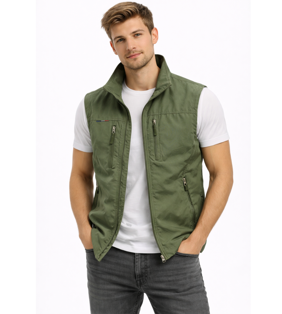 Bastien Bodywarmer Homme – Gilet Outdoor avec Fermeture Zippée, Col Montant et Poches Fonctionnelles