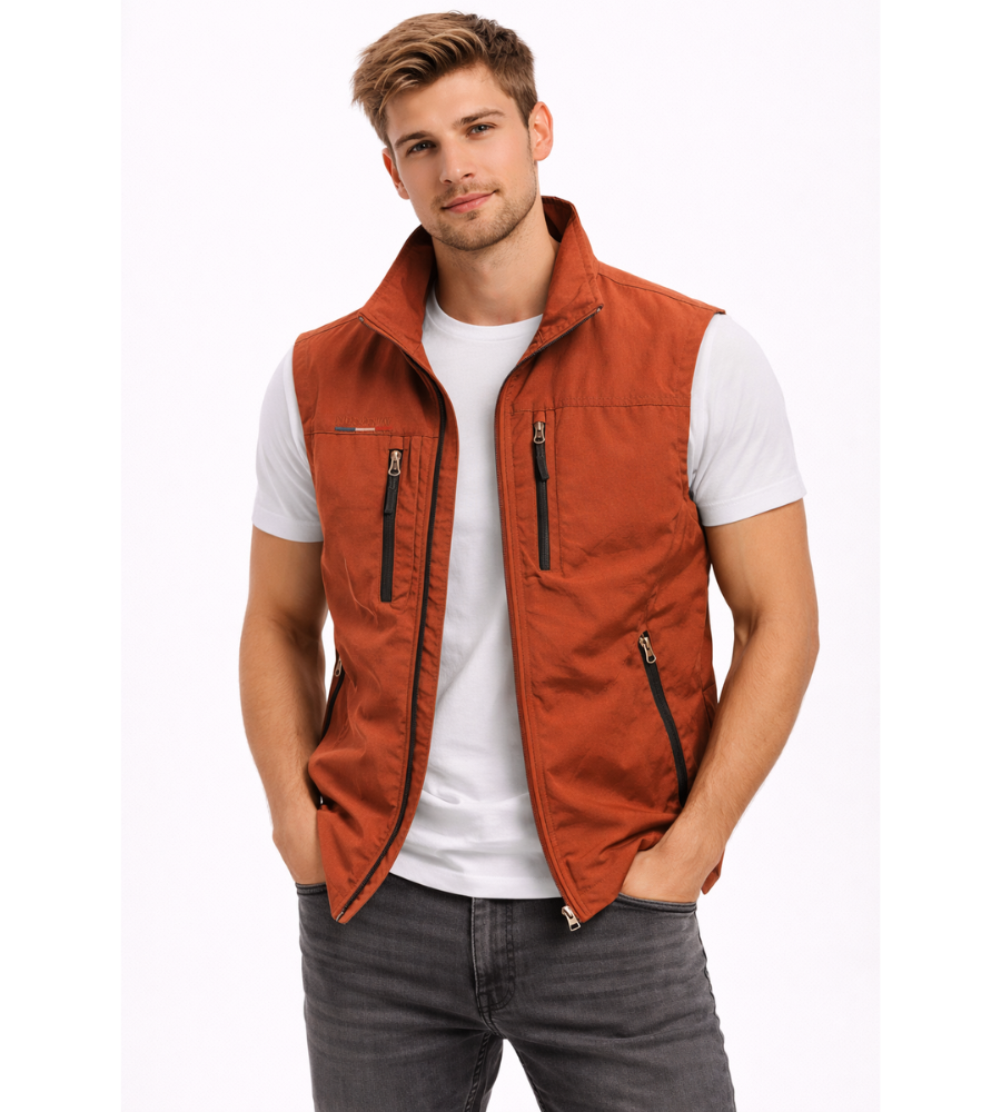 Bastien Bodywarmer Homme – Gilet Outdoor avec Fermeture Zippée, Col Montant et Poches Fonctionnelles