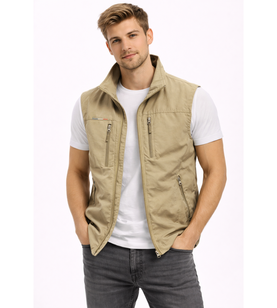 Bastien Bodywarmer Homme – Gilet Outdoor avec Fermeture Zippée, Col Montant et Poches Fonctionnelles