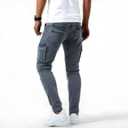 Laurent Men's Cargo Pants – Stretch Jeans with Utility Pockets and Fitted Cut