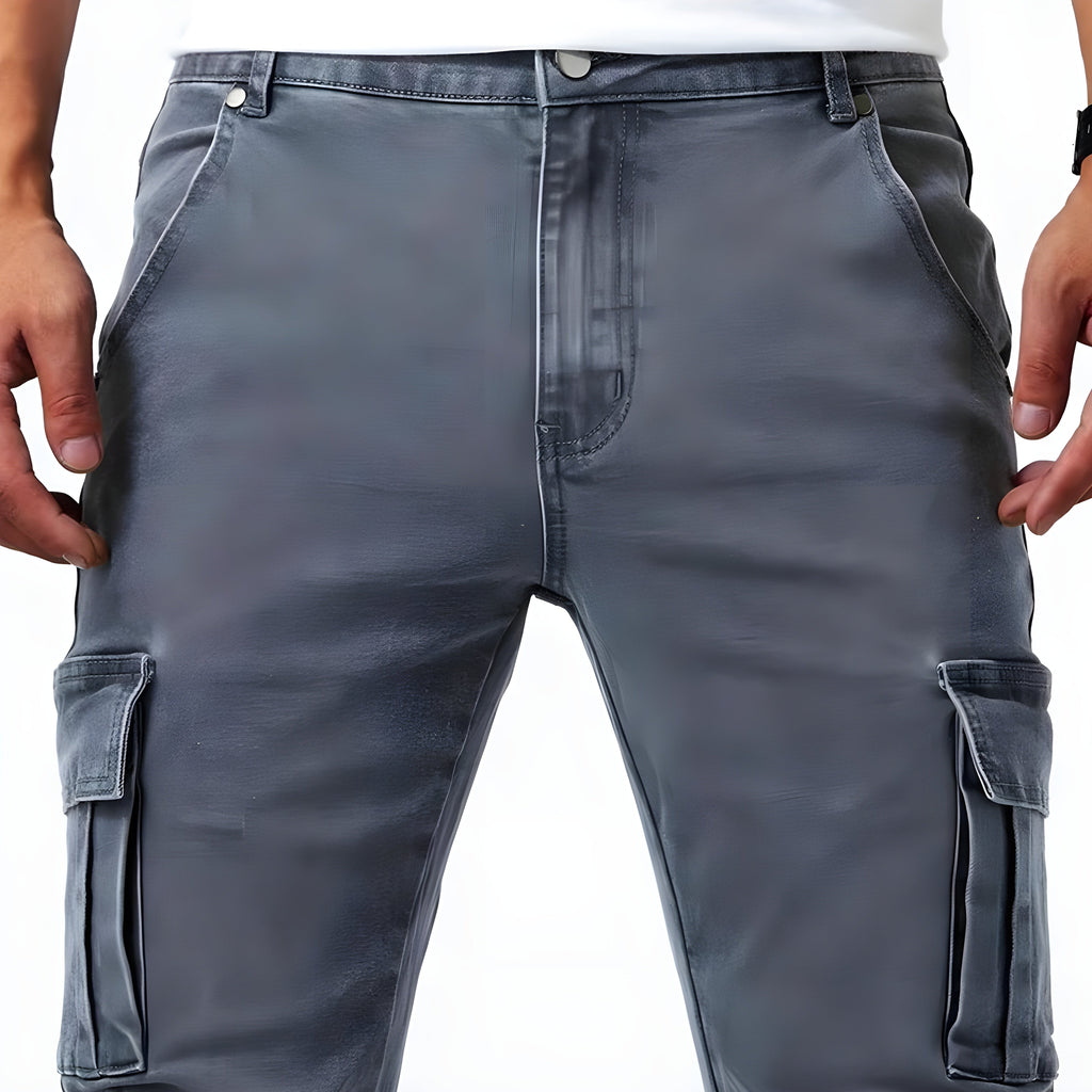 Laurent Men's Cargo Pants – Stretch Jeans with Utility Pockets and Fitted Cut