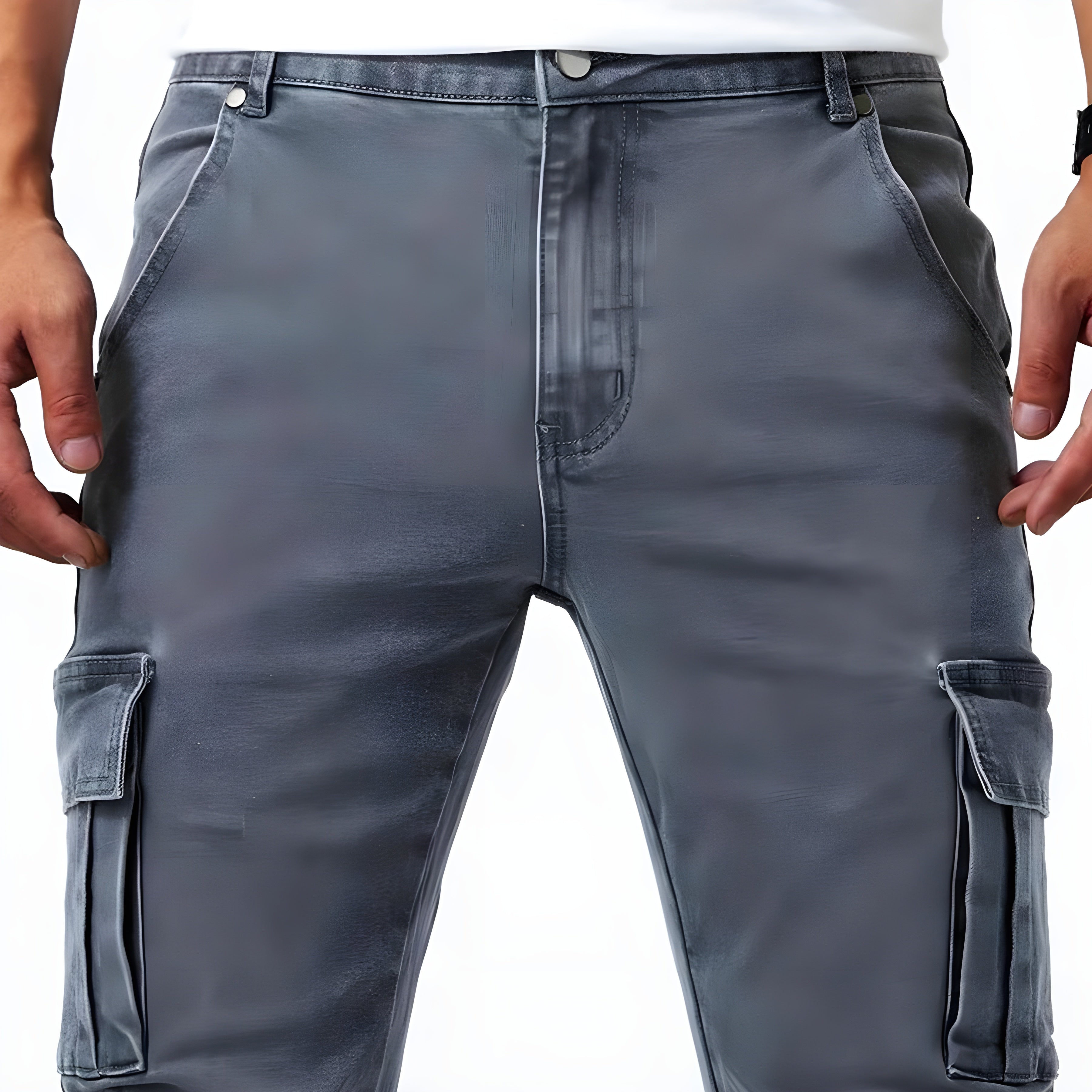 Laurent Men's Cargo Pants – Stretch Jeans with Utility Pockets and Fitted Cut