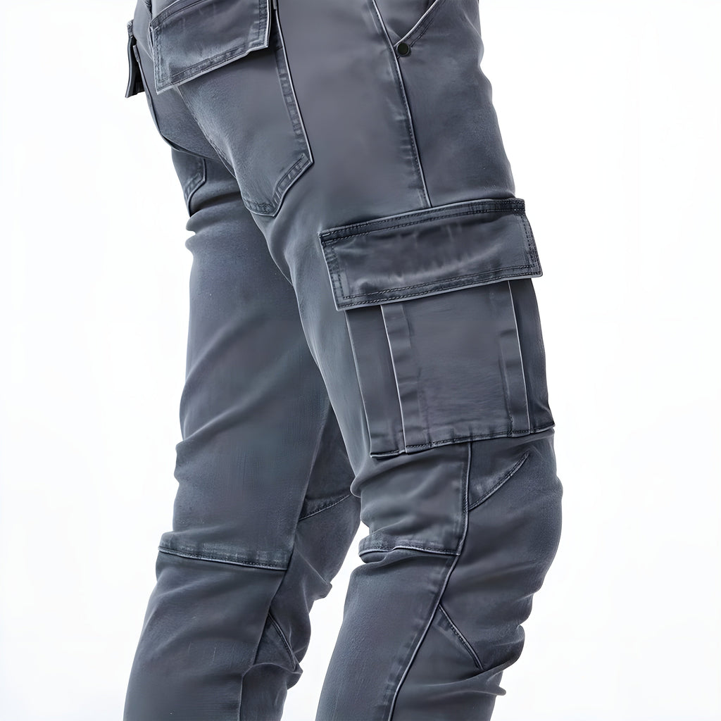 Laurent Men's Cargo Pants – Stretch Jeans with Utility Pockets and Fitted Cut