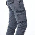 Laurent Men's Cargo Pants – Stretch Jeans with Utility Pockets and Fitted Cut