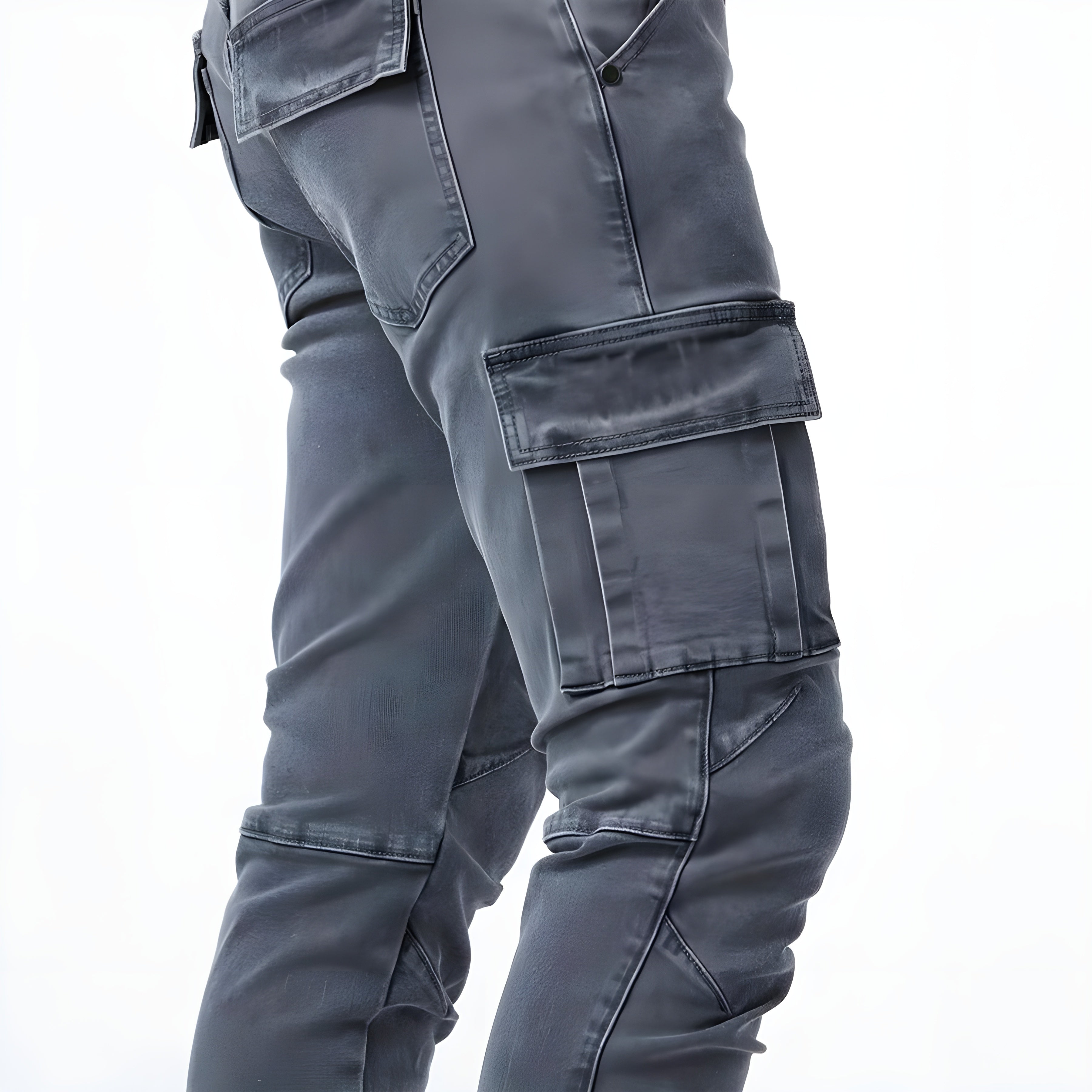 Laurent Pantalon Cargo Homme – Jean Stretch avec Poches Utilitaires et Coupe Ajustée