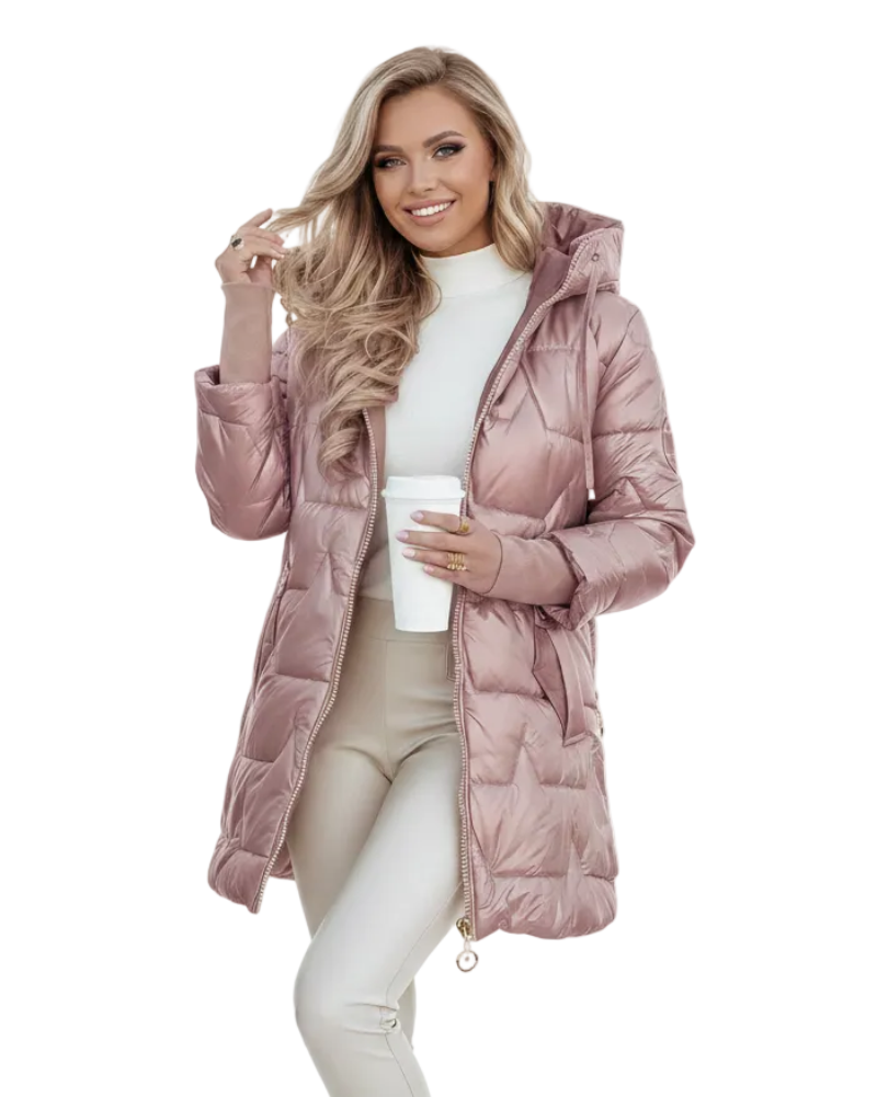 Avery Manteau Matelassé Femme – Veste Longue à Capuche avec Style Élégant et Confortable