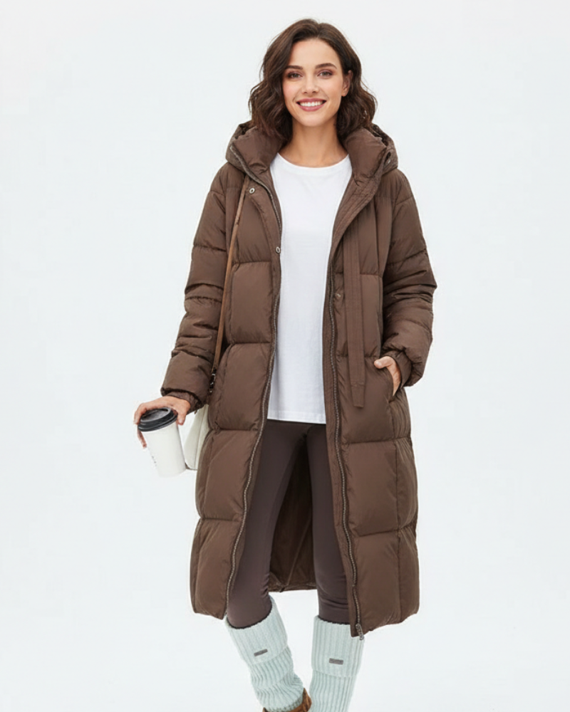 Sophia Parka Longue Femme – Manteau Matelassé à Capuche avec Coupe Relax et Style Hivernal