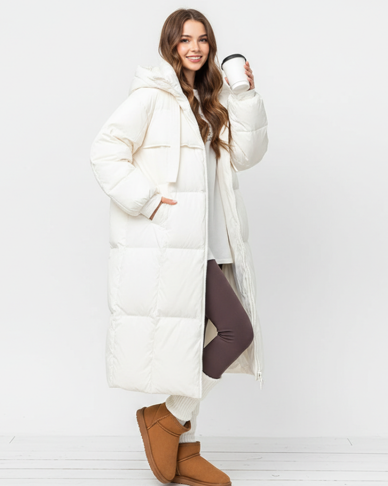 Sophia Parka Longue Femme – Manteau Matelassé à Capuche avec Coupe Relax et Style Hivernal