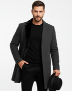 Thatcher Manteau Long Homme – Pardessus Élégant à Boutonnage Simple avec Coupe Moderne