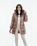 Avery Women's Quilted Coat – Long Hooded Jacket with Elegant and Comfortable Style