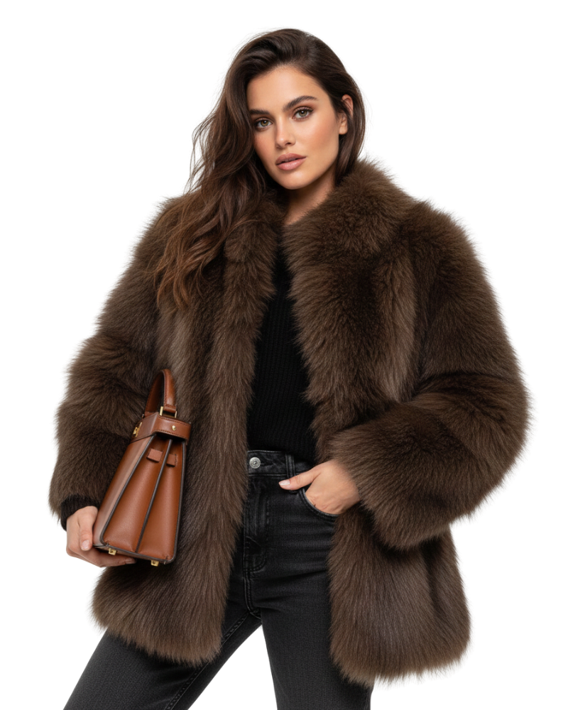 Vivienne Manteau Femme en Fausse Fourrure – Veste Douce, Élégante & Chaleur Hivernale