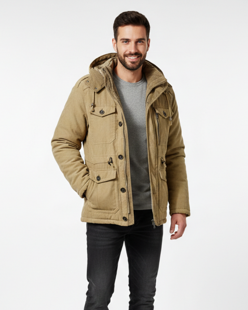 Grayson Veste d’Hiver Homme – Parka Imperméable avec Capuche Ajustable et Doublure Chaude