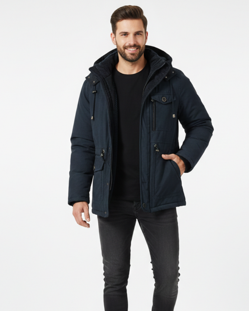 Grayson Veste d’Hiver Homme – Parka Imperméable avec Capuche Ajustable et Doublure Chaude