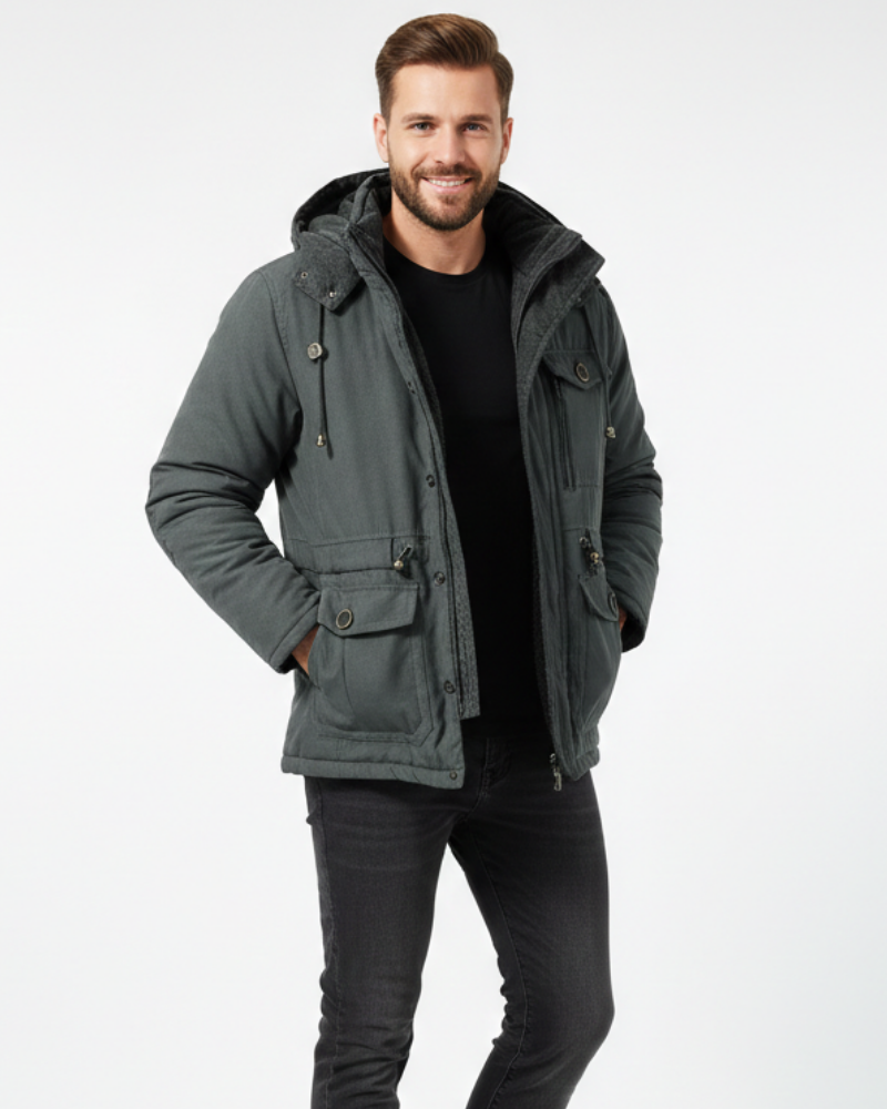 Grayson Veste d’Hiver Homme – Parka Imperméable avec Capuche Ajustable et Doublure Chaude